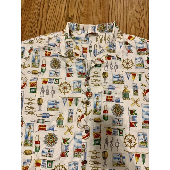 Pacific Legend Hawaii Short Sleeve Button Shirt Lighthouse Nautical 3XL VTG Sail - Picture 7 of 12